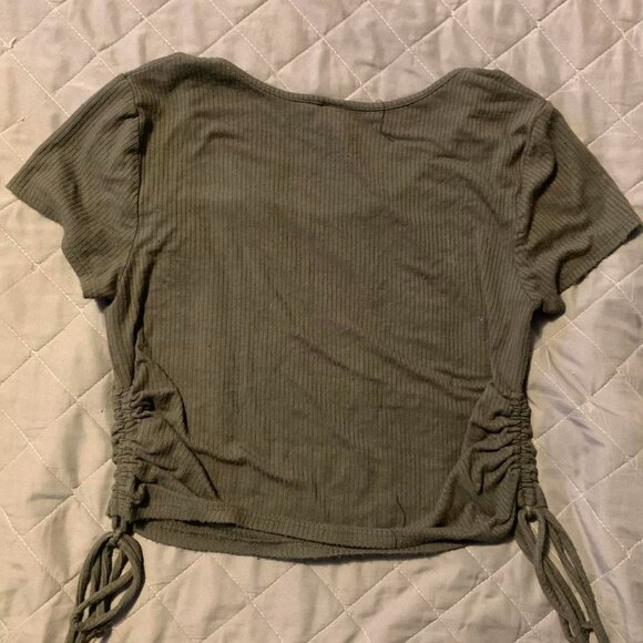 Wild Fable Womens Ribbed Green Crop Top Size Large Casual Simple Basic Cute - Picture 2 of 4